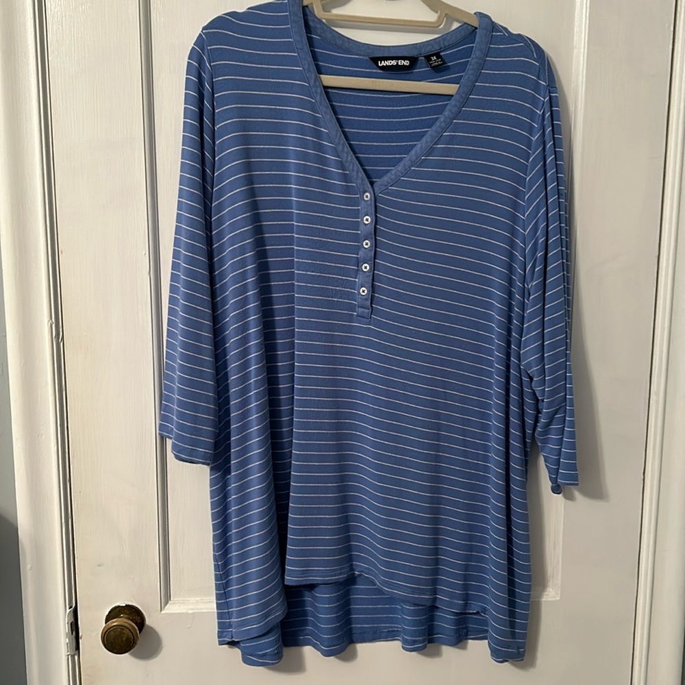 Lands’ End striped tunic top